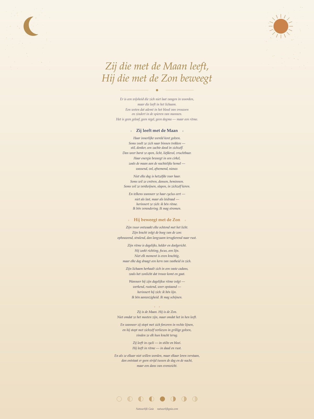 Maan & Zon Poster - rechtopstaand ontwerp, portretformaat