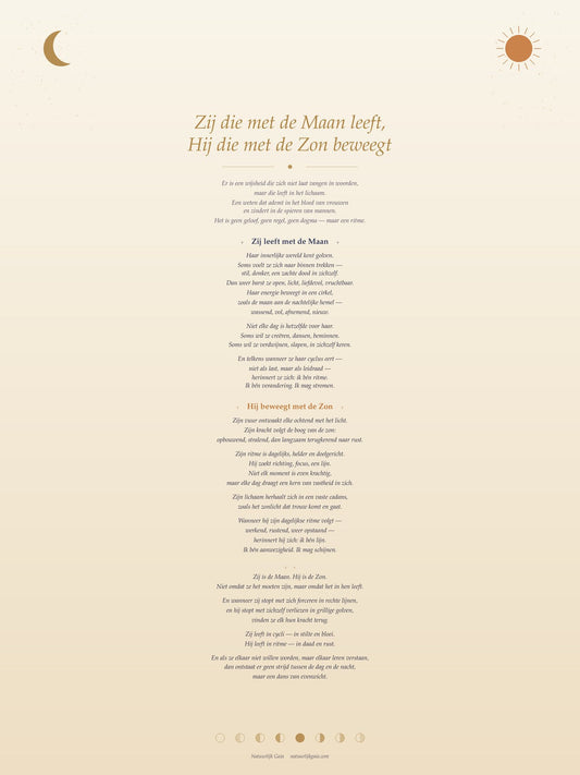 Maan & Zon Poster - rechtopstaand ontwerp, portretformaat