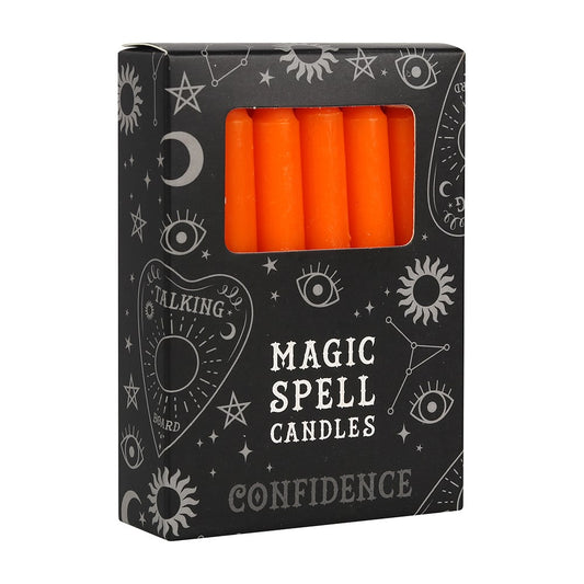 Rode confidence spell kaarsen set van 12 stuks