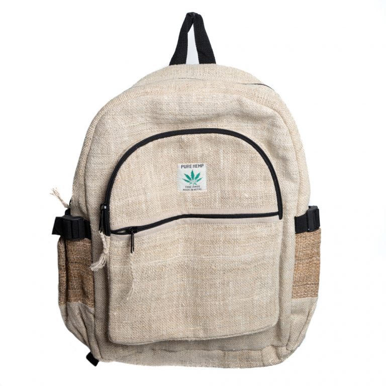 Natuurlijke hennep rugzak handgemaakt uit Nepal, 42 cm