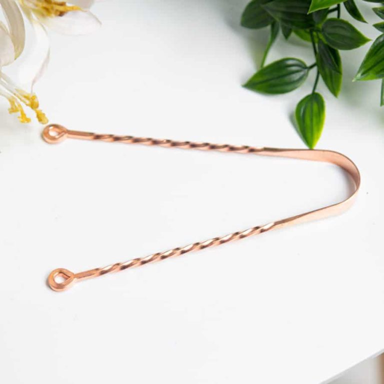 Koperen ayurvedische tongschraper