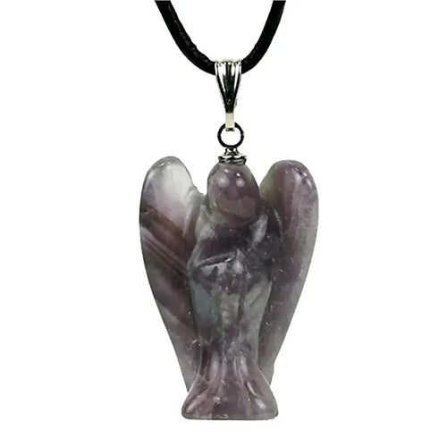 Amethist engel hanger van 3cm met vleugels