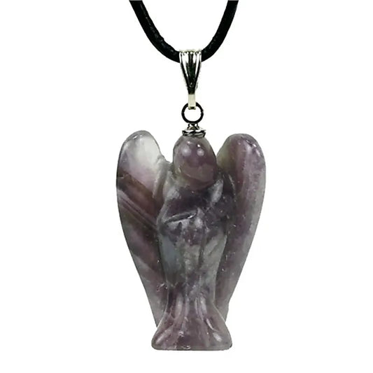 Amethist engel hanger van 3cm met vleugels