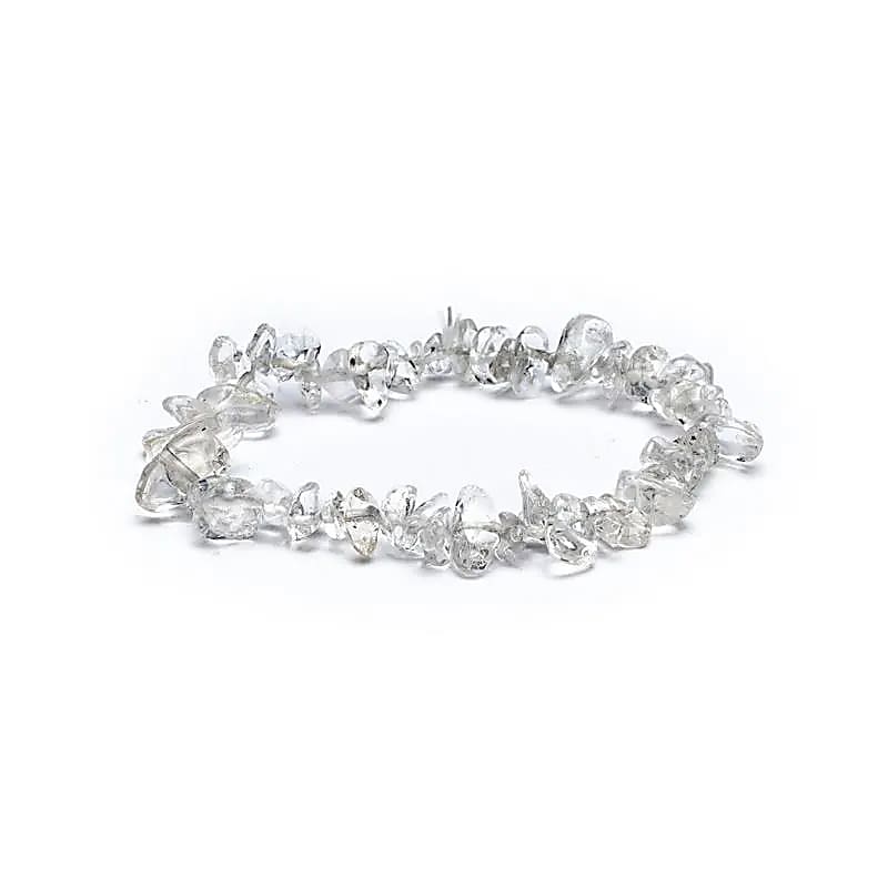 Split bergkristal armband met heldere kralen