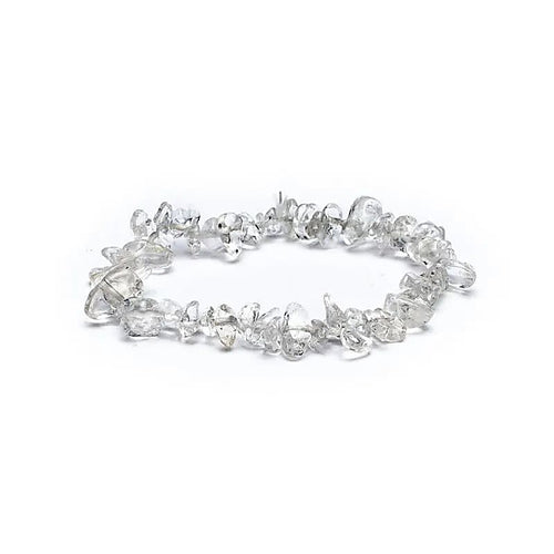 Split bergkristal armband met heldere kralen