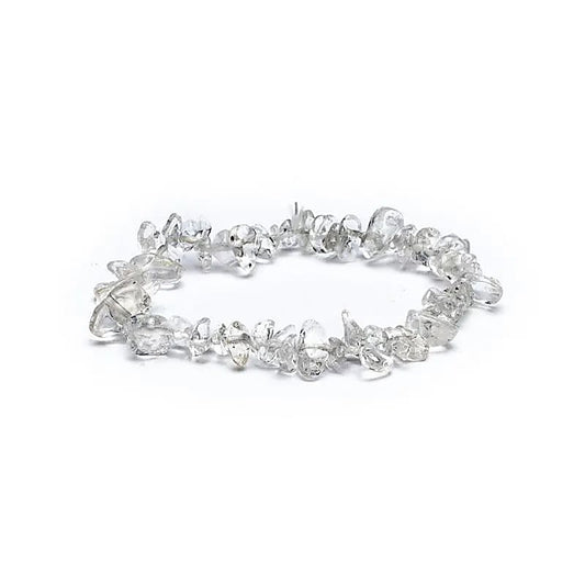 Split bergkristal armband met heldere kralen