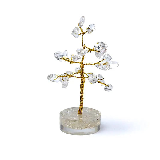 Bergkristal edelsteenboompje met heldere steentjes