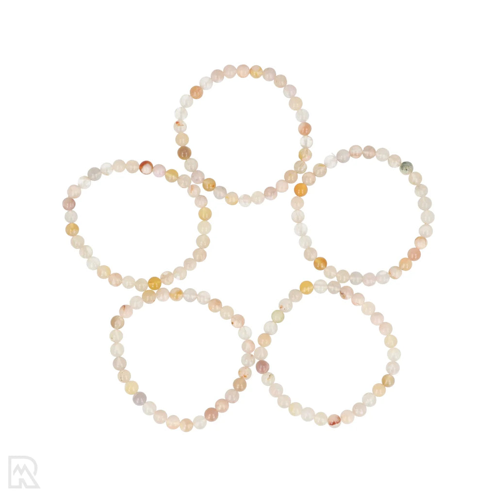Bloem agaat armband met bloemachtige patronen