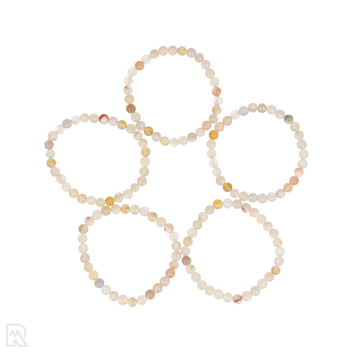 Bloem agaat armband met bloemachtige patronen