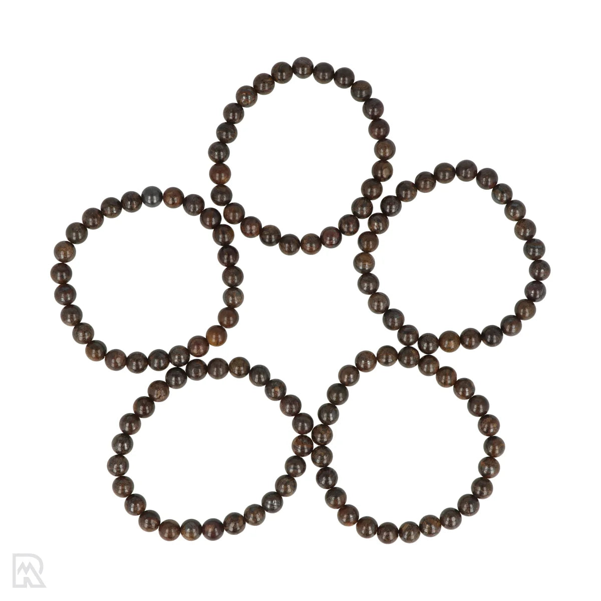 Bronziet armband 4-8mm met bronzen glans