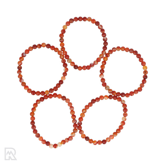 Carneool armband 4-8mm in warme oranje