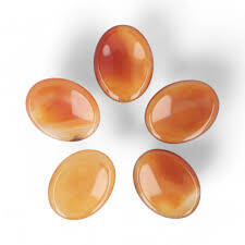 Carneool duimsteen worry stone in oranje