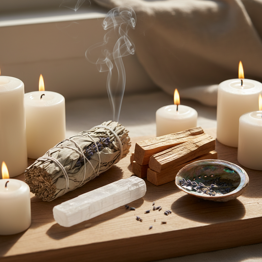 Schermafbeelding van de online workshop-pagina met rustige tekst en illustratie over huisreiniging