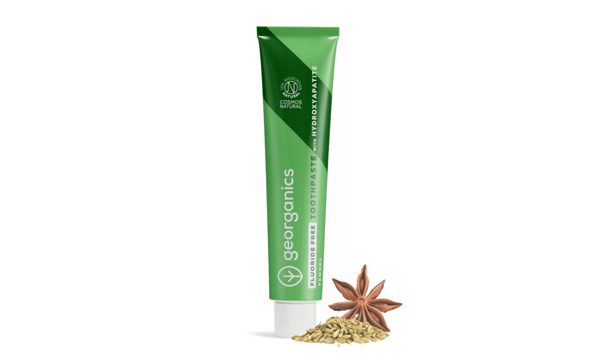 Georganics fluoridevrije tandpasta met hydroxyapatiet, venkel 75 ml
