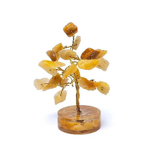 Golden healer edelsteenboompje met gouden kwarts steentjes