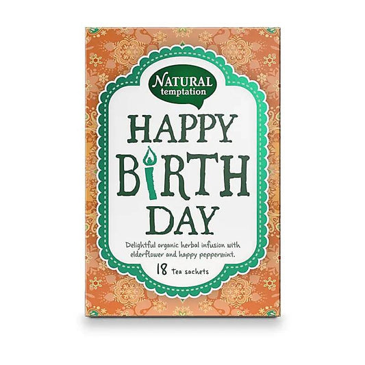 Verpakking Natural Temptation happy birthday kruidenthee BIO