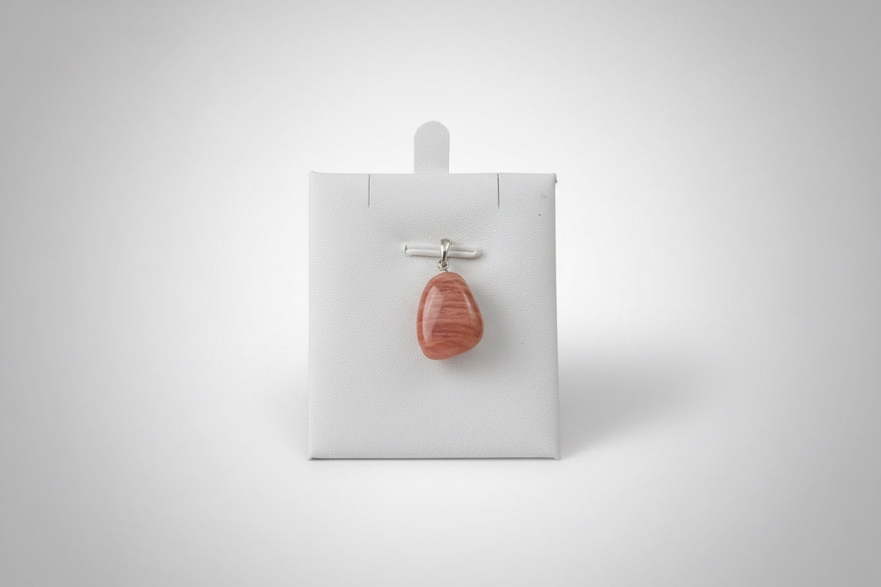 Maansteen perzik edelsteenhanger