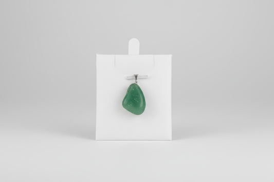 Groene aventurijn hanger met glinsterende mica