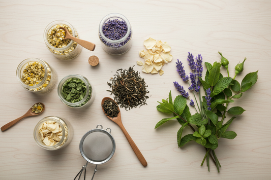 Workshop pagina met kruiden en thee blend instructies