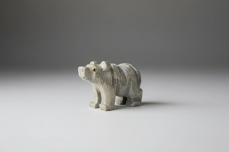 Speksteen beer beeldje met natuurlijke vorm