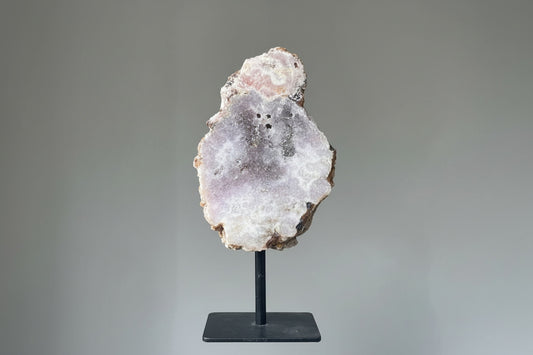 Roze chalcedoon met kwarts stuk