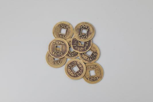 Chinese feng shui geluksmunt van 2,3 cm met welvaart symbool