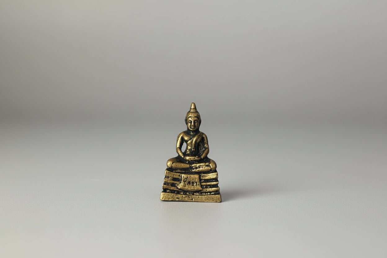 Klein mediterend boeddha beeldje van 3 cm