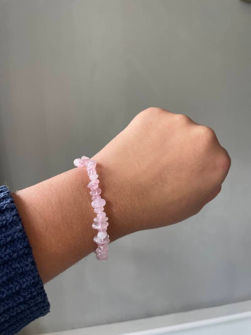 Rose quartz split bracelet