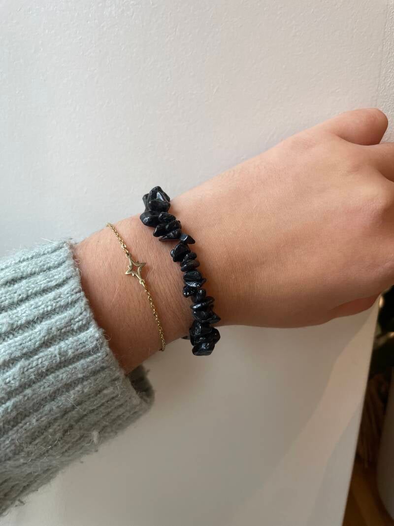 Zwarte toermalijn split armband