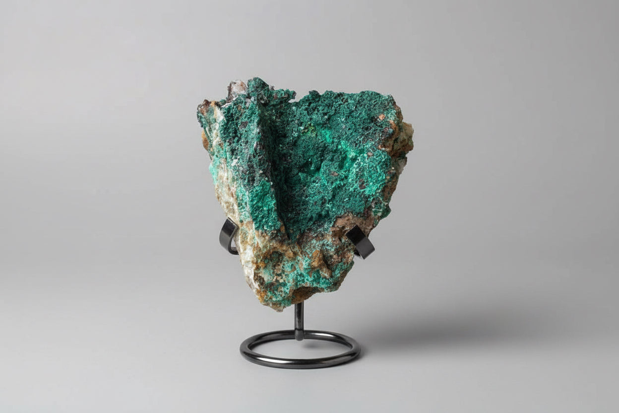Azuriet-malachiet stuk met blauwe en groene kleuren