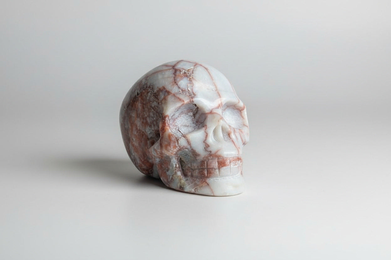 Spinnenweb jaspis skull