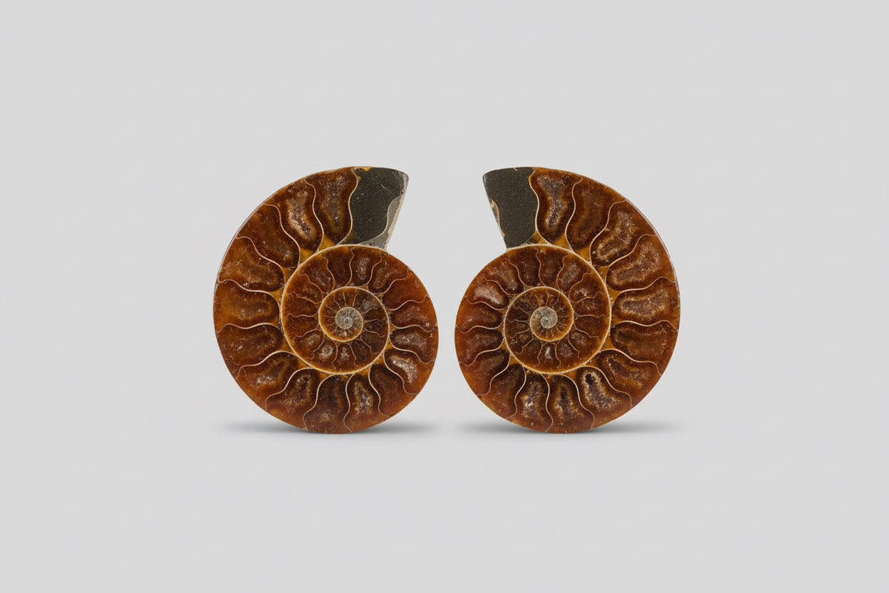 Set ammoniet fossielen van 10cm met spiraal