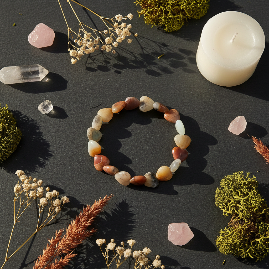 Insta flatlay Amazoniet Hartvorm Armband