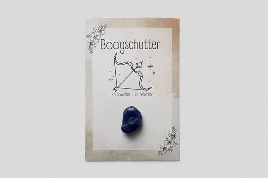 Sagittarius Zodiac Card with Stone