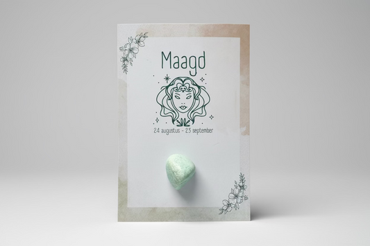 Virgo Zodiac Card with Stone