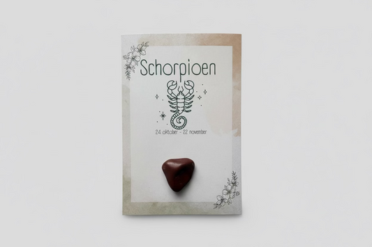 Scorpio Zodiac Sign Card with Stone