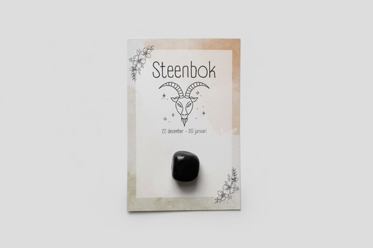 Capricorn Zodiac Sign Card with Stone
