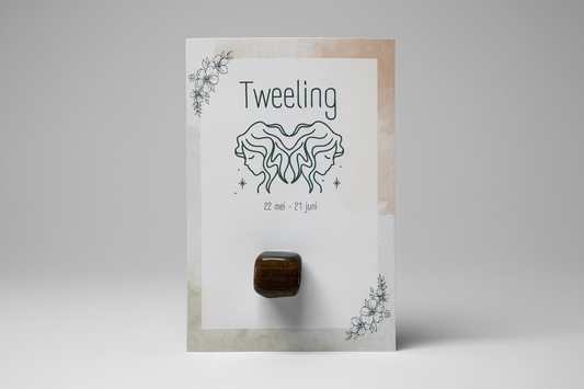 Zwillinge Sternzeichen Karte mit Stein