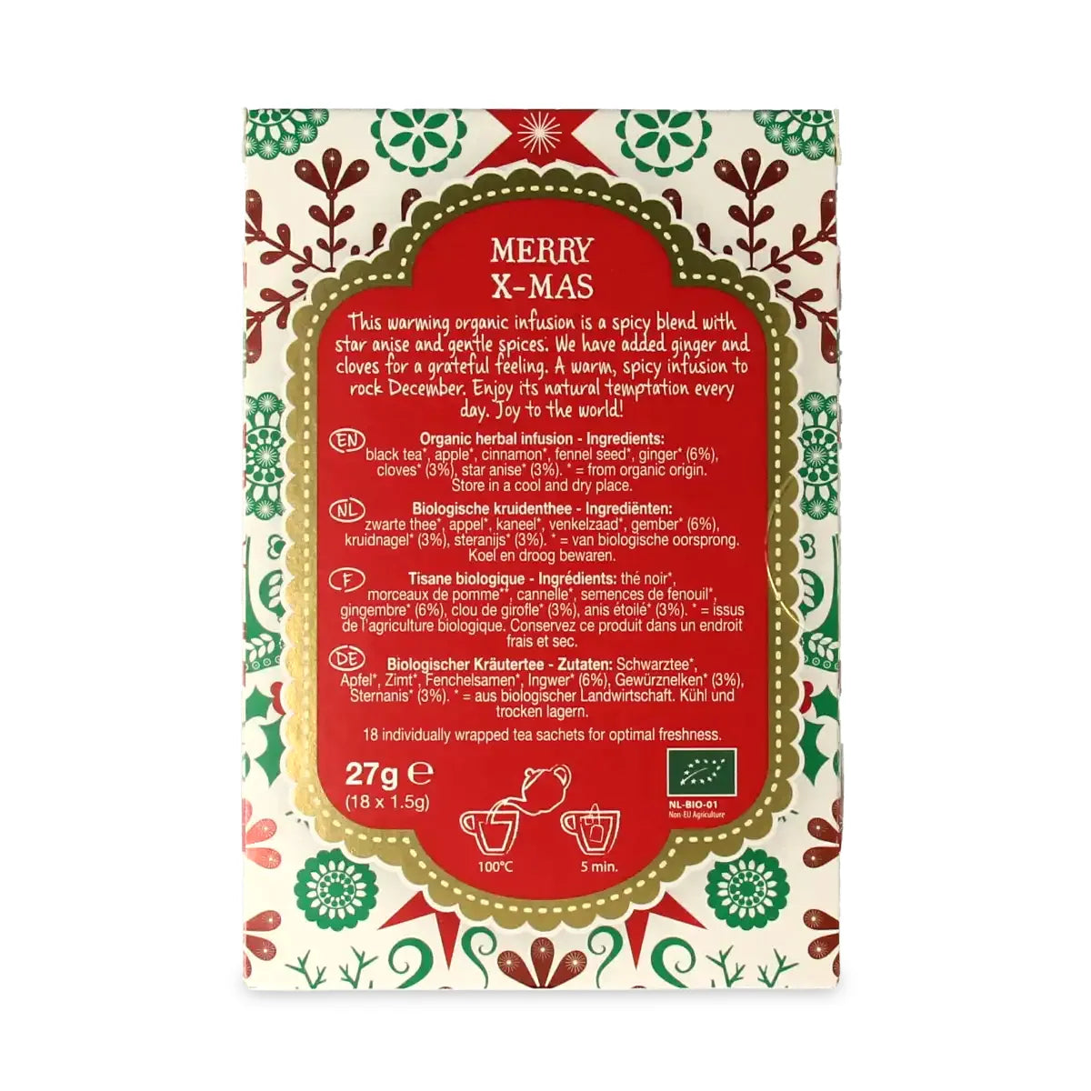 Natural Temptation Merry X-Mas biologische kerstthee | 18 zakjes