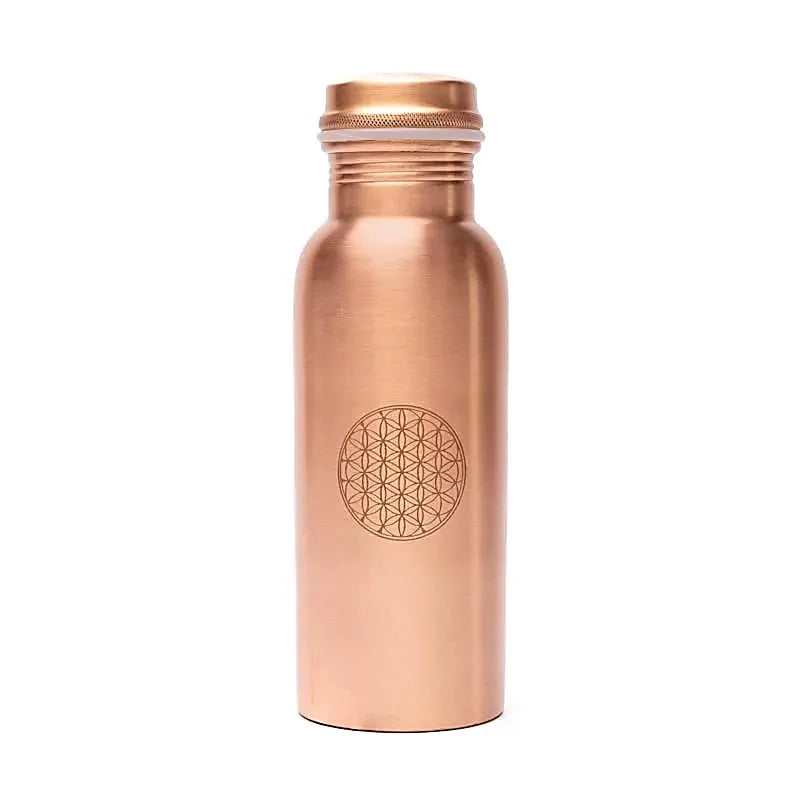 Koperen Waterfles met Bloem des Levens 500 ml