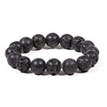 Lavasteen armband met donkere poreuze kralen