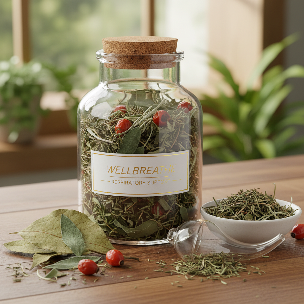 Luchtwegen thee met tijm, weegbree, salie en rozenbottels 