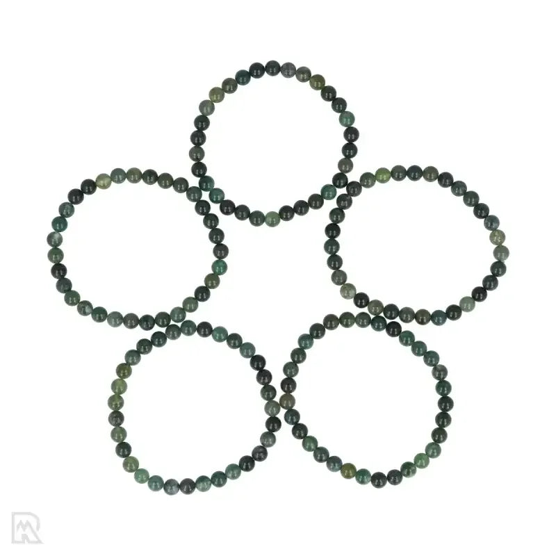 Mosagaat armband met groene mos patronen