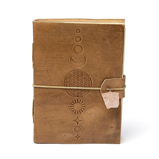 Notitieboek met maanfasen en edelsteen | 18 x 13 cm