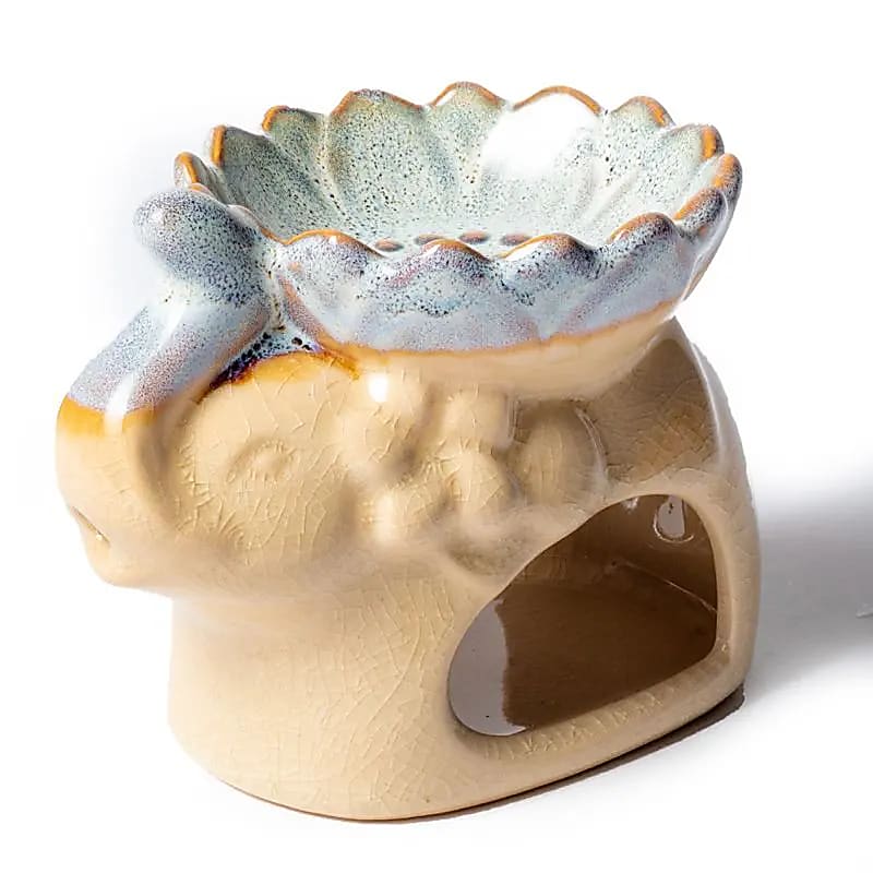 Keramieken aromabrander olifant beige