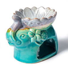 Keramieken aromabrander olifant turquoise