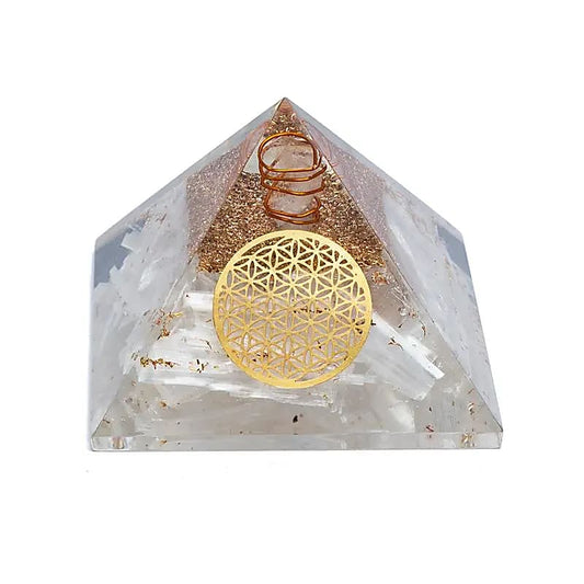 Orgonite piramide met seleniet