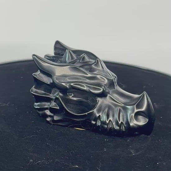 Obsidiaan drakenkop 360 graden zicht