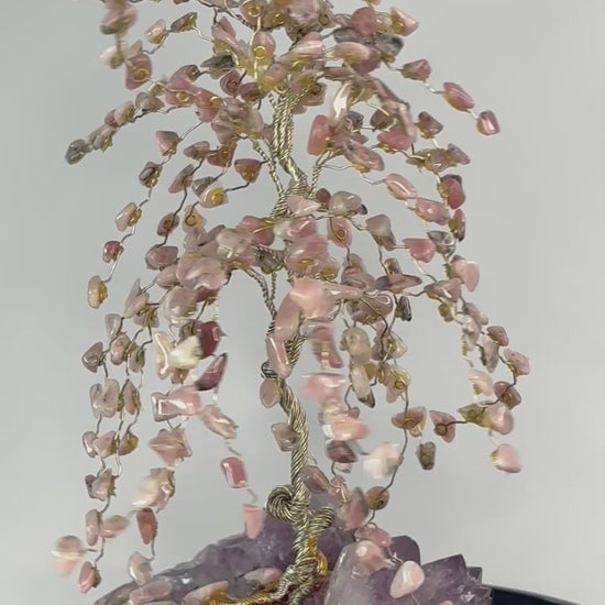 rhodochrosiet edelsteenboom 360 graden zicht