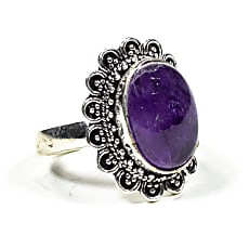 Verstelbare amethist ring met paarse steen
